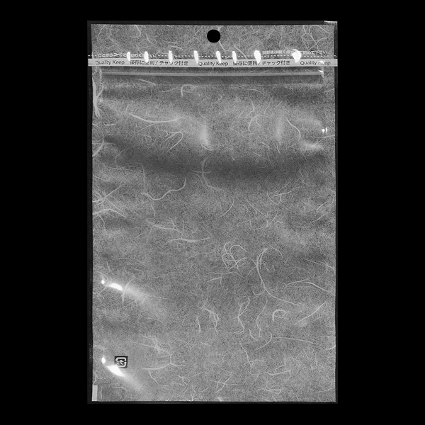 CBX 雲流柄白チャック付三方袋 150×210＋35mm 脱酸素剤対応 フック穴付