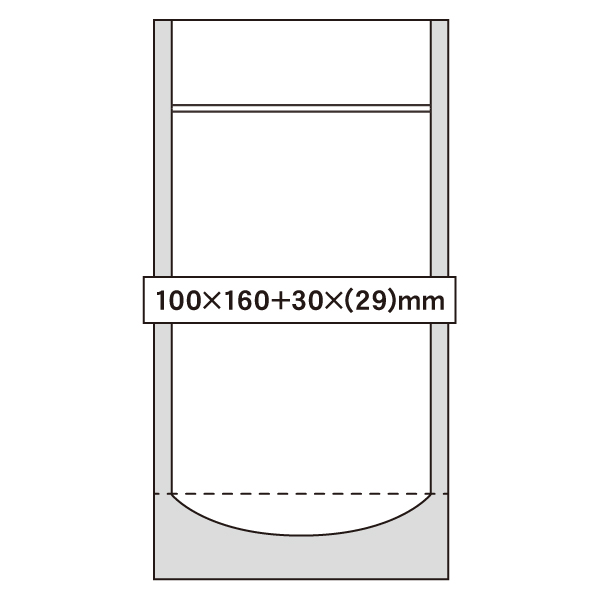 SPV チャック付透明スタンド袋 100×160＋30×(29)mm
