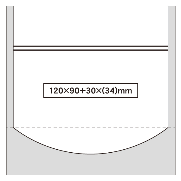 DTQ チャック付透明スタンド袋 120×90＋30×(34)mm 脱酸素剤対応