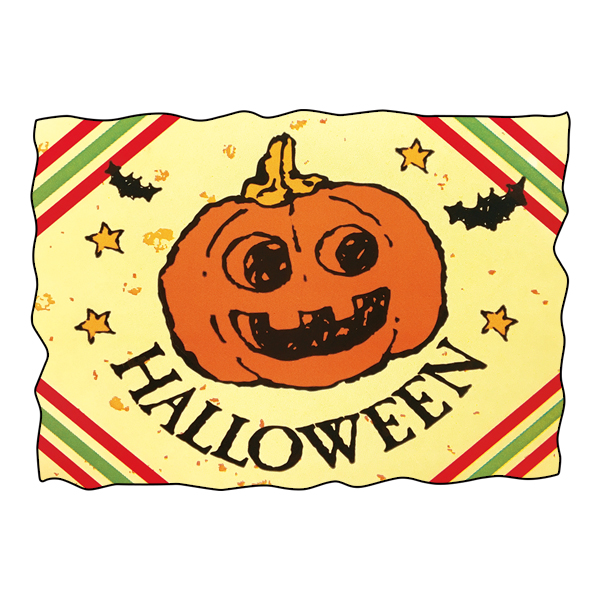 HALLOWEENシール かぼちゃ 70×50mm 【ハロウィン】