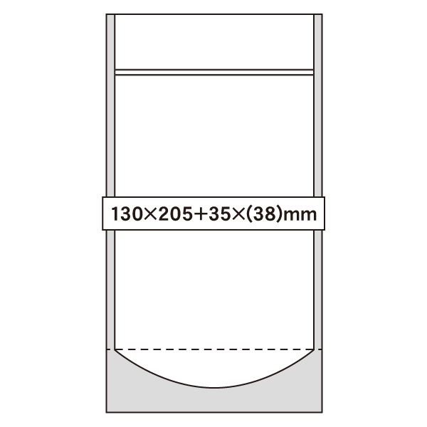 JSPO チャック付透明スタンド袋 130×205＋35×(38)mm
